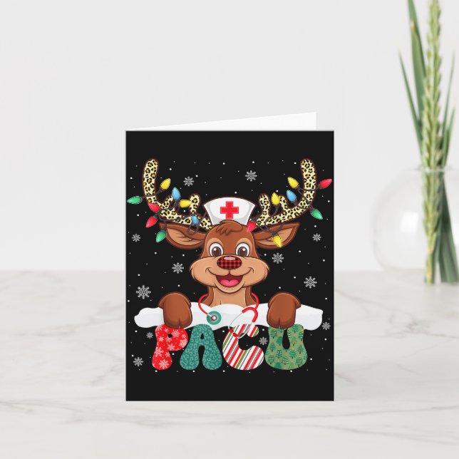 Carte Pacu Nurse Reindeer Nurse Hat Christmas Light Wome (Devant)