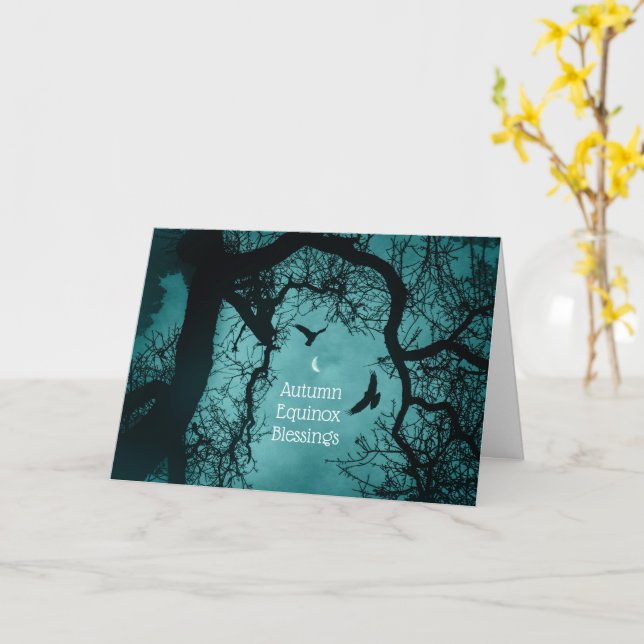 Carte Pagan Holiday Automne Equinox Mabon Bénédictions (Fleur jaune)