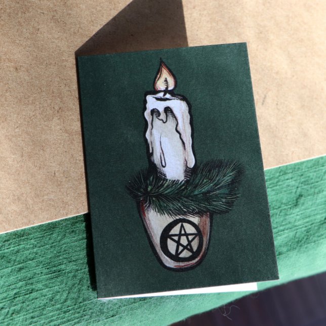 Carte Pagan Yule Chandelle wicca w (Créateur téléchargé)