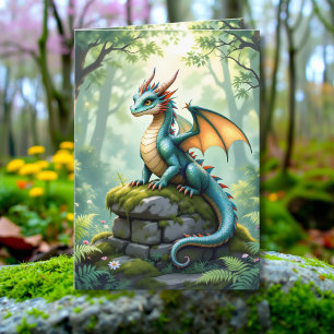 Carte Page de coloriage de dragon Whimsical et anniversa