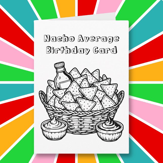 Carte Page de coloriage Nachos amusant Anniversaire (Créateur téléchargé)
