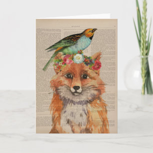 Carte Page du livre Vintage Fox and Bird