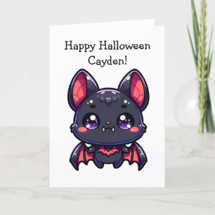 Carte Page Halloween chauve-souris et coloration pour en