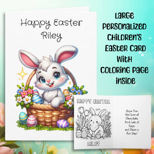 Carte Page Jumbo-SizedAdorable Lapin de Pâques et colori