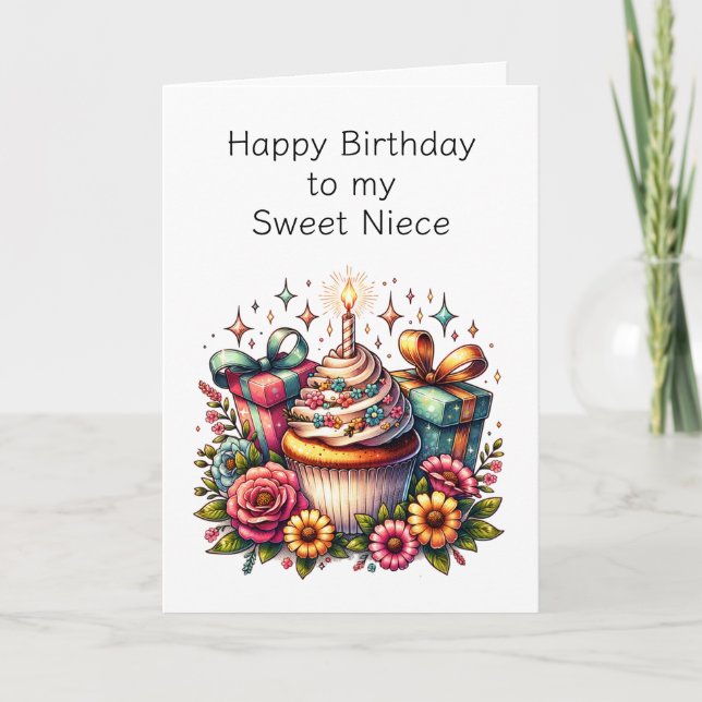 Carte Page Personnalisée de l'anniversaire de la nièce e (Devant)