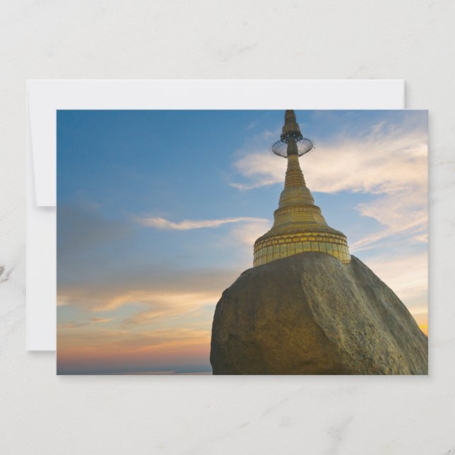 Carte Pagode Kyaiktiyo au coucher du soleil (Devant)