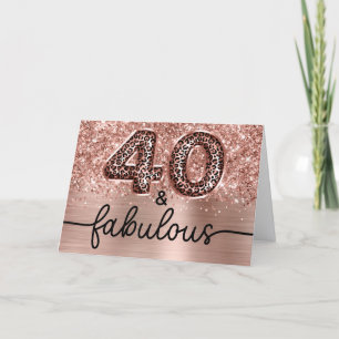 Carte Pailleté Rose Gold Léopard Glam 40 et Fabuleux