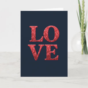 Carte Pailletée d'Amour Romantique