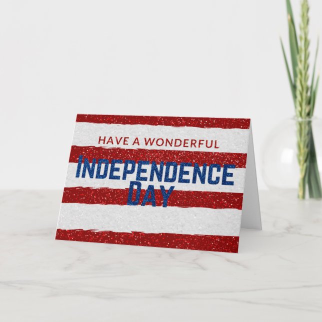 Carte Pailletée de la Fête de l'Indépendance (Devant)