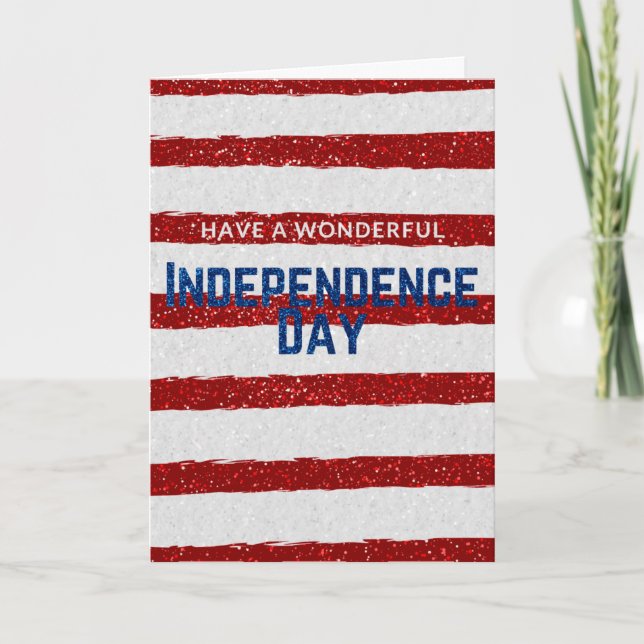 Carte Pailletée de la Fête de l'Indépendance (Devant)