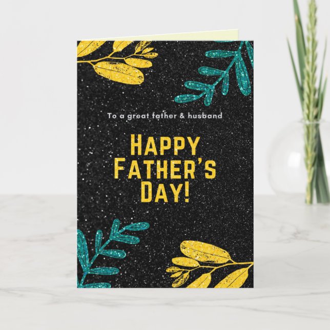Carte Pailletée Fête des Pères pour Mari (Devant)