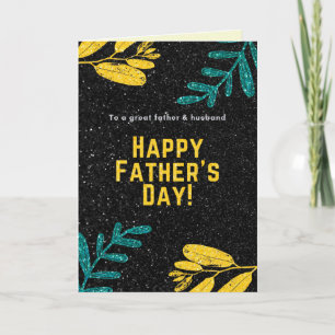 Carte Pailletée Fête des Pères pour Mari