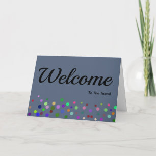 Carte Paillettes Colorées Tombantes à Points Welcome