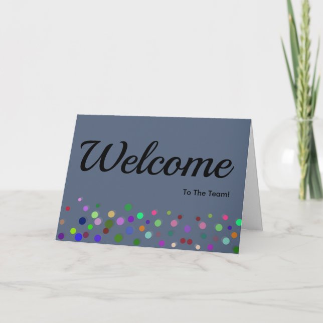 Carte Paillettes Colorées Tombantes à Points Welcome (Devant)