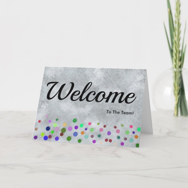 Carte Paillettes Colorées Tombantes à Points Welcome (Devant)