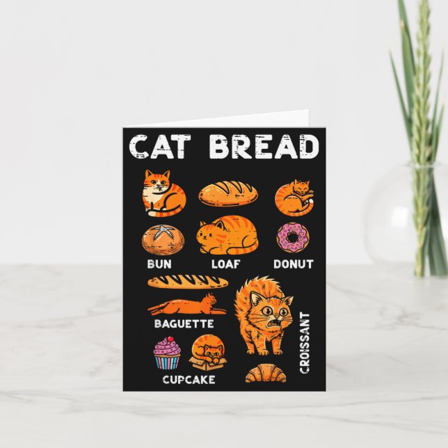 Carte Pain au chat Bun Loaf Mignon Chat Chaton Nourritur (Devant)