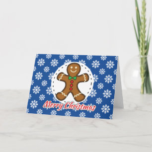 Carte Pain d'épice - Motif Flocons de Neige Bleus - Joye