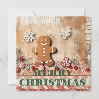 Carte Pain d'épice rustique Joyeux Noël