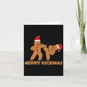 Carte Pain d'épices Merry Kickmas Funny Karate Père Noël