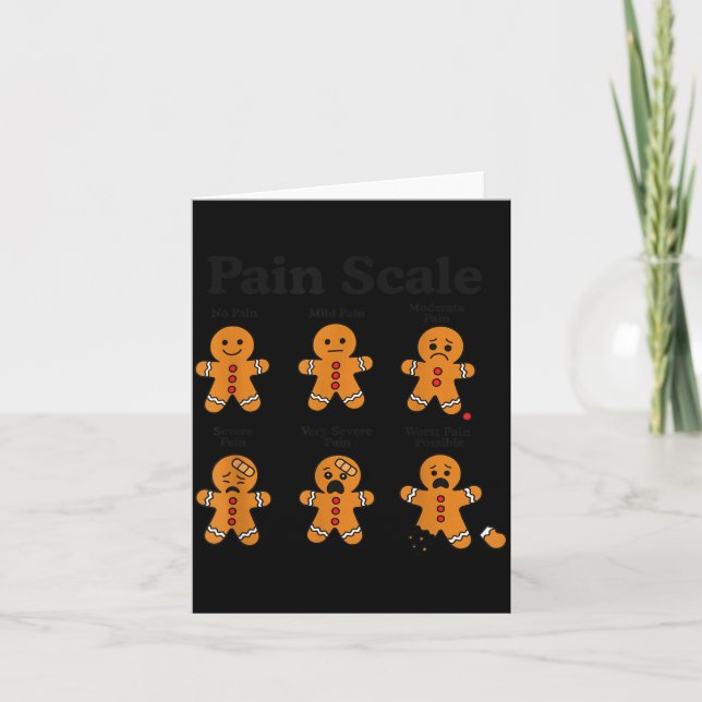 Carte Pain Scale Gingerbread Man Funny Nurse Christmas I (Devant)
