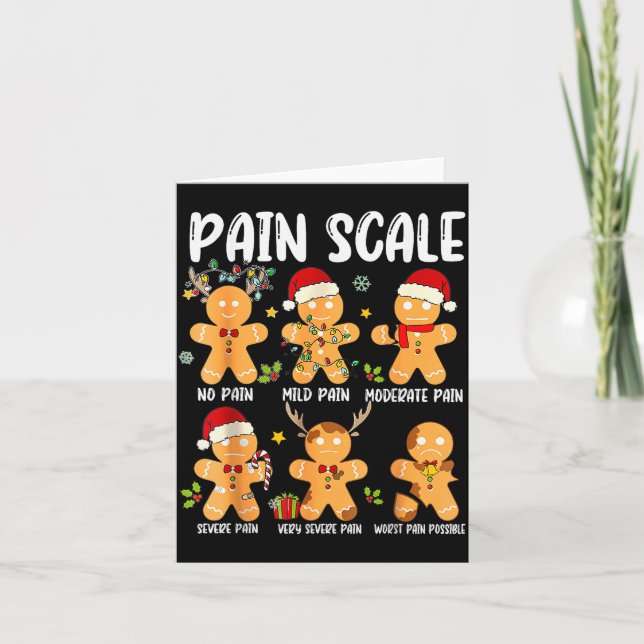 Carte Pain Scale Gingerbread Trauma Nurse Christmas Nurs (Devant)