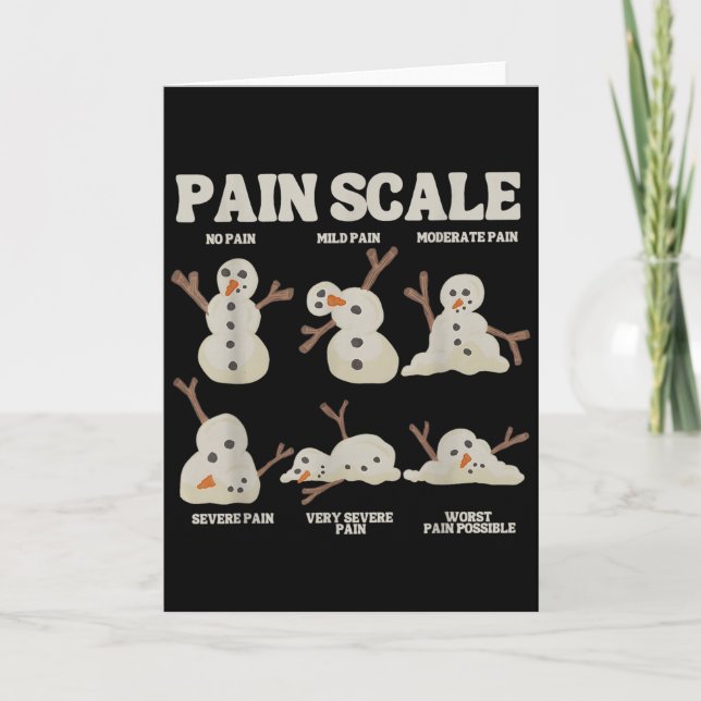 Carte Pain Scale Snowman Funny Nurse Christmas Icu Nurse (Devant)