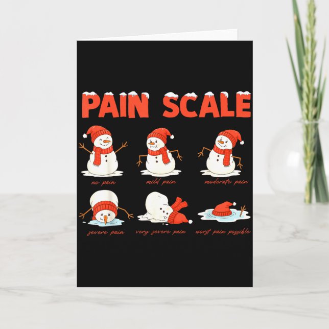 Carte Pain Scale Snowman Funny Nurse Christmas Icu Nurse (Devant)
