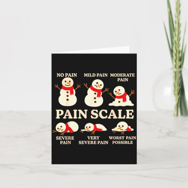 Carte Pain Scale Snowman Funny Nurse Christmas Icu Nurse (Devant)