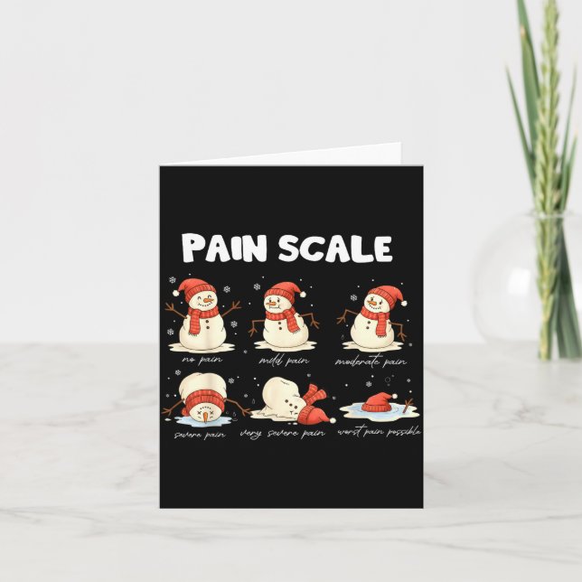 Carte Pain Scale Snowman Nurse Christmas Xmas Snow Pajam (Devant)