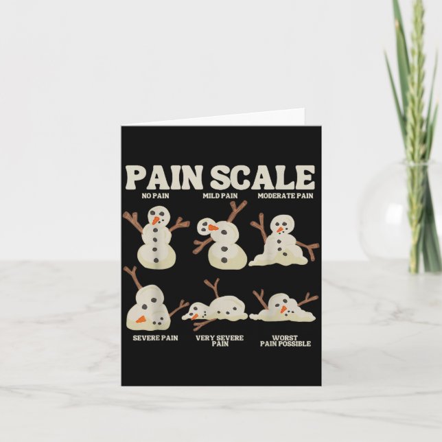 Carte Pain Scale Snowman Nurse Christmas Xmas Snow Pajam (Devant)
