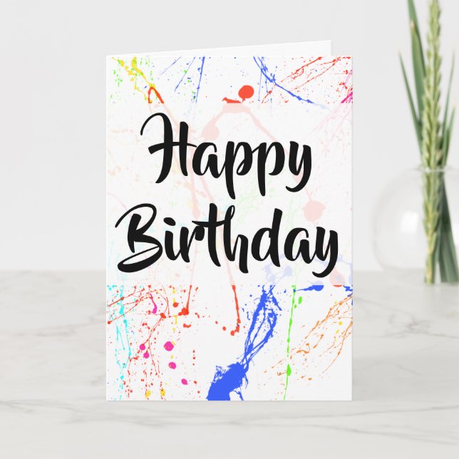 Carte Paint Splats Happy Birthday Card (Devant)