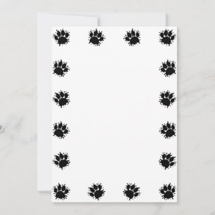 Carte Paint Splatter Chien Empreintes de pattes do-it-yo