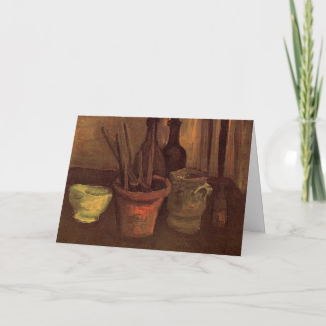 Carte Paintbrusks Still Life en Pot par Vincent van Gogh (Devant)