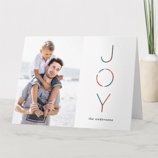 Carte Painted Joy Holiday Photo Greeting card (Devant)