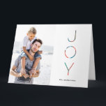 Carte Painted Joy Holiday Photo Greeting card<br><div class="desc">Holiday Folded photo greeting card with Hand lettered greeting message.</div>