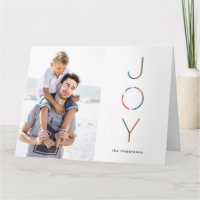 Painted Joy Holiday Photo Greeting card