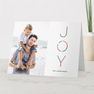 Carte Painted Joy Holiday Photo Greeting card