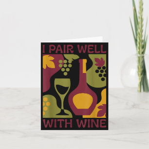Carte Paire abstraite de vin rétro drôle de milieu de si