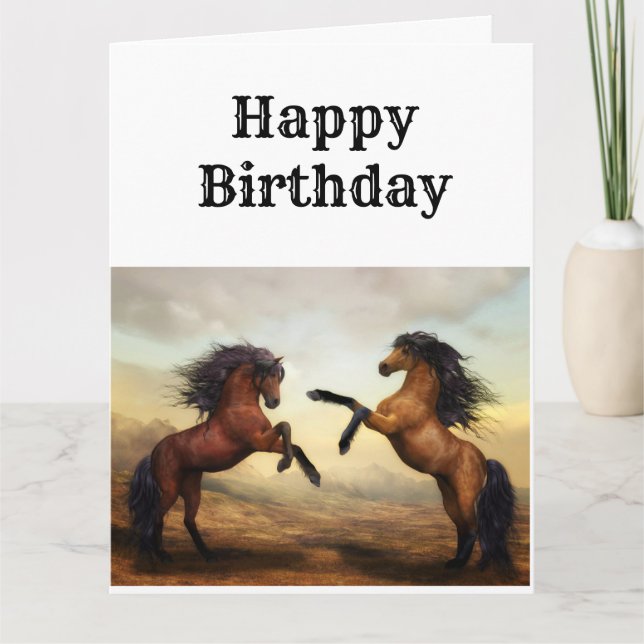 Carte paire de chevaux sauvages (Devant)