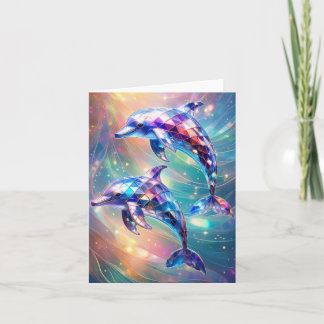 Carte Paire de dauphins de cristal