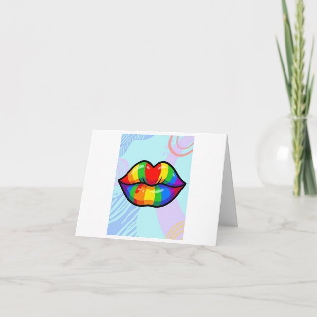 Carte paire de lèvres pour envoyer un baiser à quelqu'un (Devant)