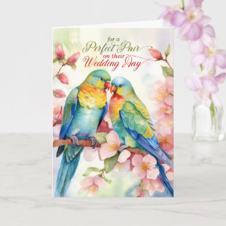 Carte Paire de perroquets oiseaux d'amour pour le jour d