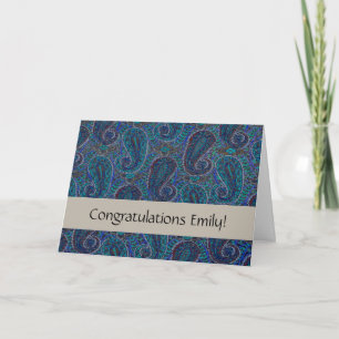 Carte Paisley Blue Indian Boho Motif