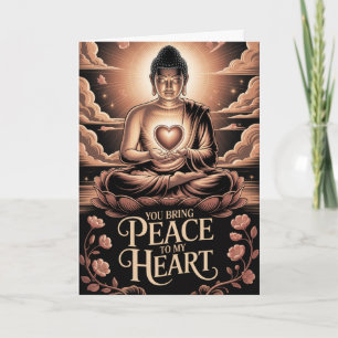 Carte Paix à mon cœur Bouddha Saint-Valentin Mindfulness