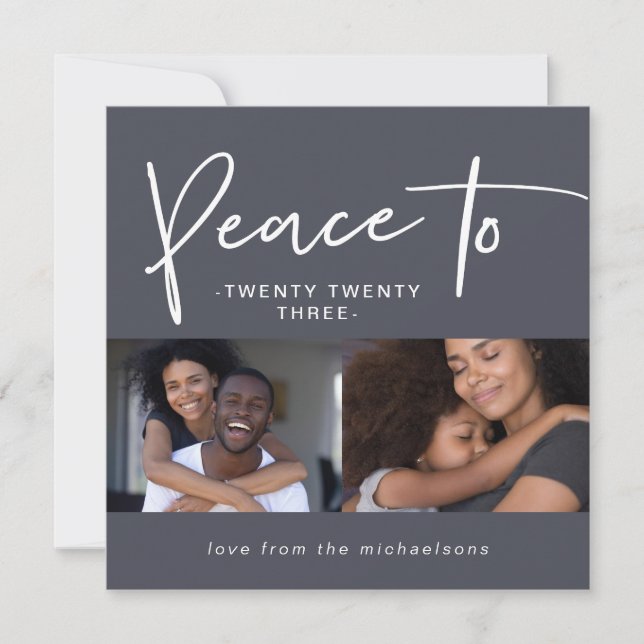 Carte Paix à vingt-trois photo du Nouvel An (Devant)