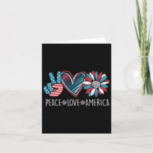 Carte Paix Amour Amérique Daisy 4 juillet Patriotique Ét