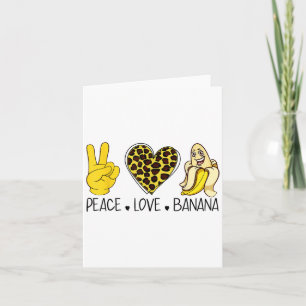 Carte Paix Amour Banane Humour Fruit Amoureux Drôle Amou