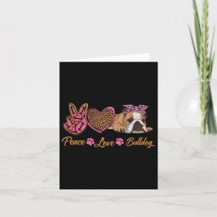 Carte Paix Amour Bouledogue Anglais Drôle Chien Maman Mo