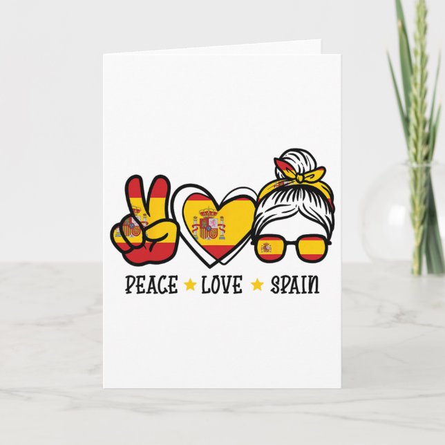 Carte Paix Amour Espagne Chignon Méssy Supportrice de Fo (Devant)