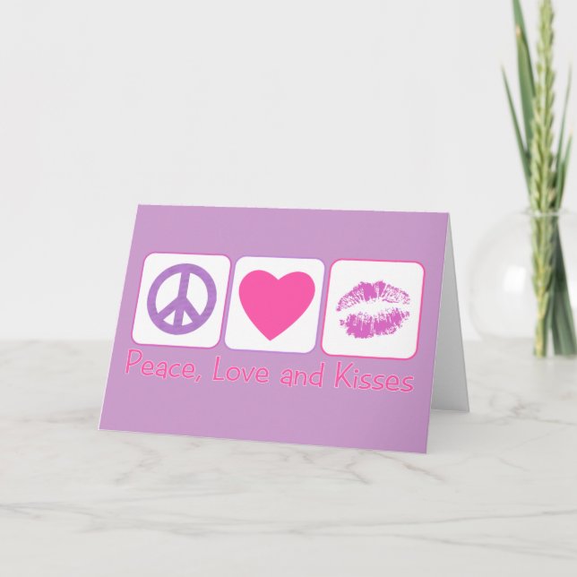 Carte Paix, amour et baisers (Devant)